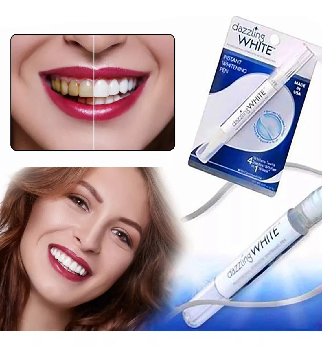 Kit Blanqueamiento Dental Carbon Activo 30gr + Lápiz Dazzling White y cepillo